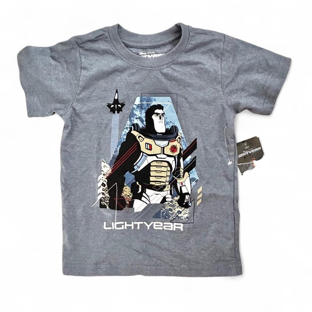 New!!! Disney Pixar Lightyear grey cotton t-shirt Size 6 years